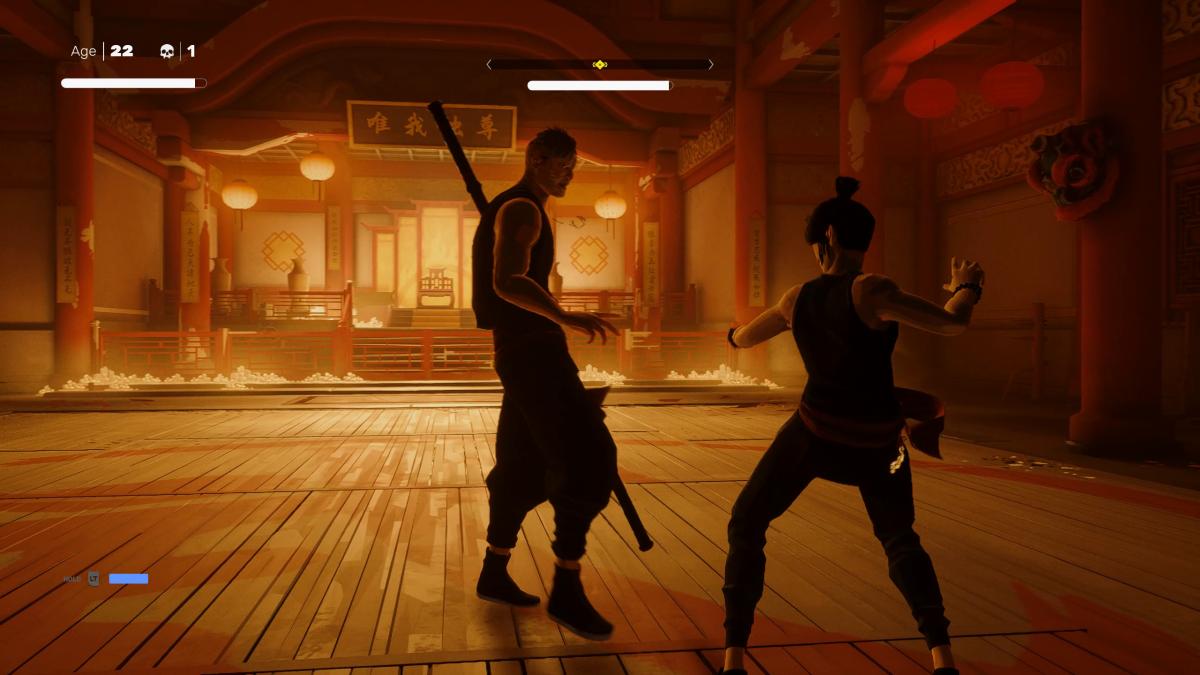 Sifu fighting the first boss